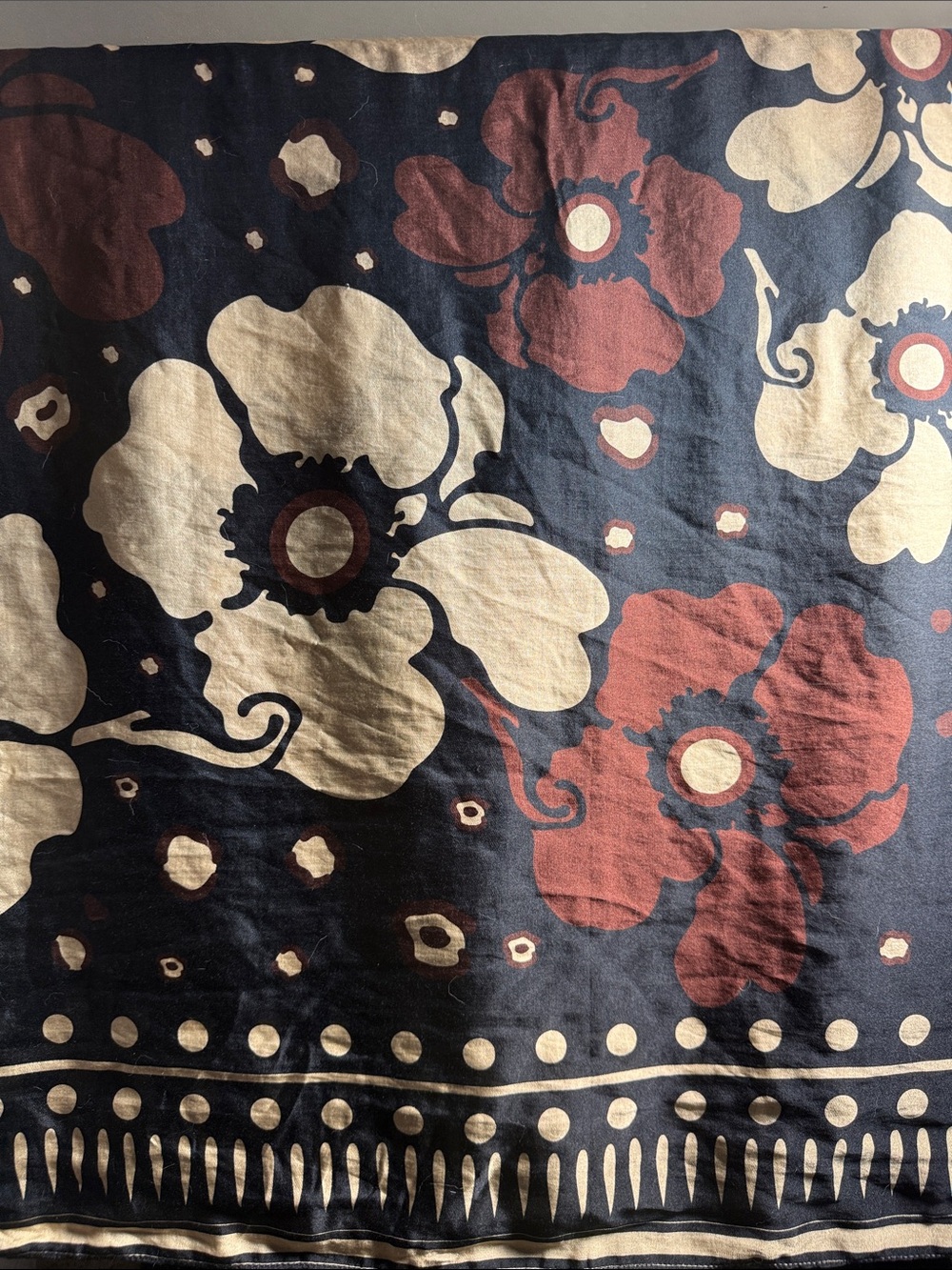 Floral Scarf Wrap in Black, Cream & Rust